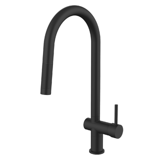 Matte Black Tall Kitchen Laundry Sink Mixer Pullout Concealed Hose Spout Brass Chrome PinTail Design