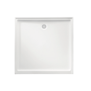 Flinders Polymarble 820x820, Square Shower Base, Rear Outlet 3TL