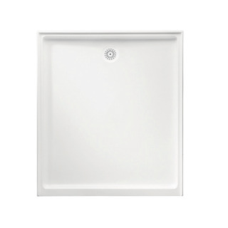Flinders Polymarble 900x1220, Rectangular White Shower Base, Rear Outlet 3TL