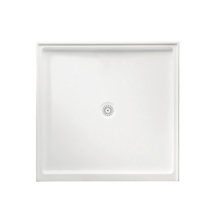 Flinders Polymarble 900x900, Square Shower Base, Centre Outlet 2TL Dbl Entry
