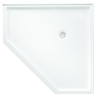 Flinders Polymarble Neo 914x914, Corner Shower Base, Centre Outlet 2TL