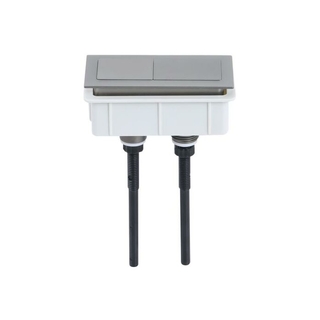 Rectangular Brushed Nickel Toilet Flush Buttons For Back To Wall Toilet