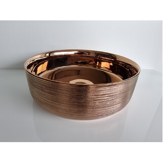 Brushed Rose Gold Above Counter Bench Mount Vessel Basin Round 346x114mm