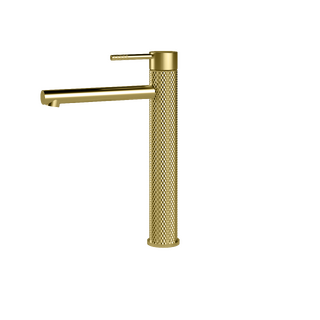 Tiara Series Tall Tower Basin Mixer Brushed Gold