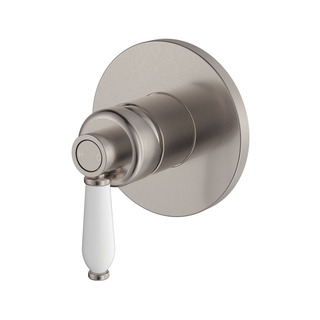 ELEANOR Wall Mixer Brushed Nickel White Handle LF 