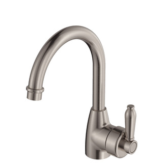 Eleanor Gooseneck Basin Mixer, Brushed Nickel / Brushed Nickel