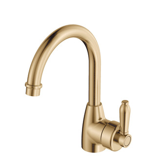 ELEANOR Gooseneck Basin Mixer Urban Brass LF Handle 