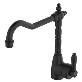 ELEANOR Shepherds Crook Kitchen Sink Mixer Matte Black LF
