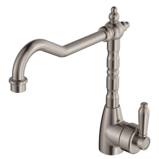ELEANOR Shepherds Crook Kitchen Sink Mixer Brushed Nickel LF