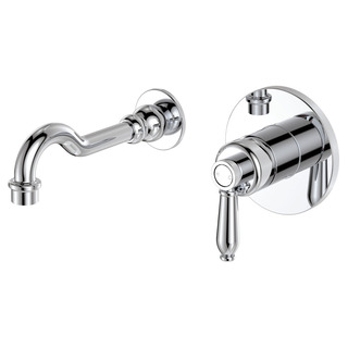 ELEANOR Wall Mixer Basin/Bath Set 215mm Outlet Chrome LF 