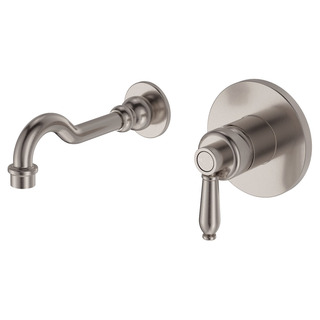ELEANOR Wall Mixer Basin/Bath Set 215mm Outlet Brushed Nickel Handle LF