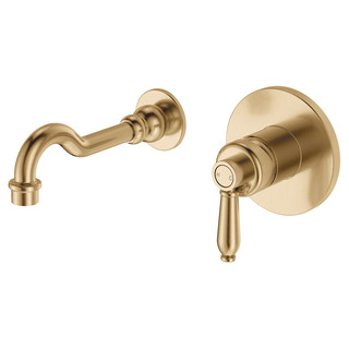 ELEANOR Wall Mixer Basin/Bath Set 215mm Outlet Urban Brass Handle LF