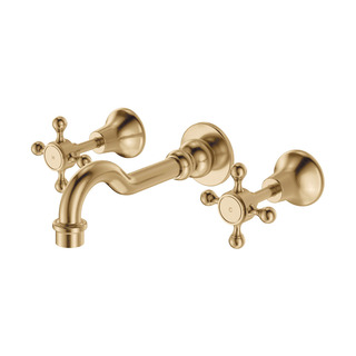 LILLIAN Basin/Bath Cross Taps Wall Set Urban Brass LF 