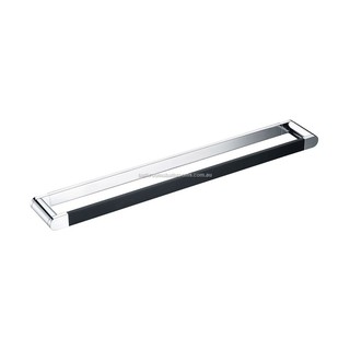 Single Towel Rail Towel Ring Chrome and Matt Black Bathroom Accessories 700x81mm