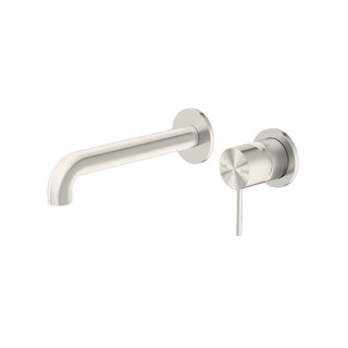 MECCA WALL BASIN MIXER 185MM ( SEPARATE BACK PLATE) Brushed Nickel
