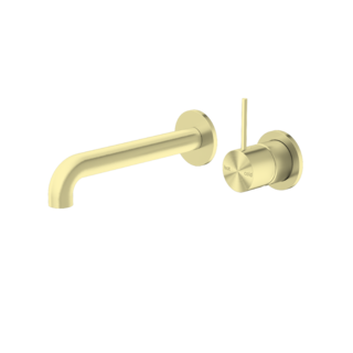 MECCA WALL BASIN MIXER HANDLE UP 160MM (SEPARATE BACK PLATE) Brushed Gold