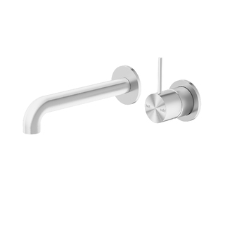 MECCA WALL BASIN MIXER HANDLE UP 160MM (SEPARATE BACK PLATE) Brushed Nickel