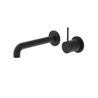 MECCA WALL BASIN MIXER HANDLE UP 160MM (SEPARATE BACK PLATE) Matte Black