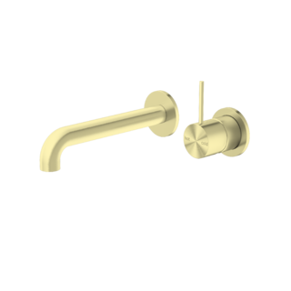MECCA WALL BASIN MIXER HANDLE UP 185MM (SEPARATE BACK PLATE) Brushed Gold