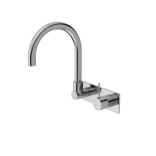 MECCA WALL BASIN MIXER SWIVEL SPOUT HANDLE UP Chrome