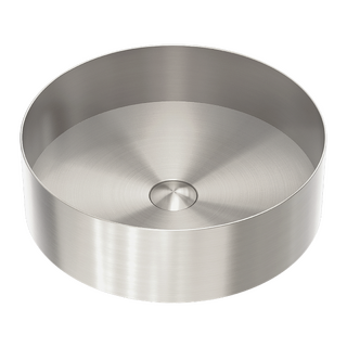 OPAL STAINLESS STEEL BASIN Brushed Nickel Round 400x120mm