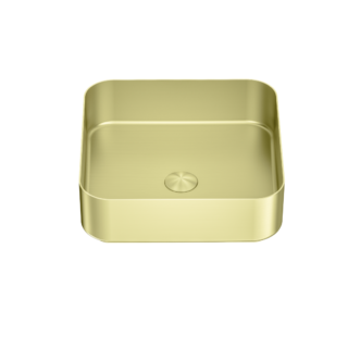 OPAL STAINLESS STEEL BASIN Brushed Gold Square 400x400x100mm