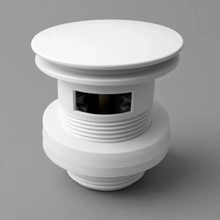 Gloss White Pop Up & PULL OUT 40mm BATH COMPLIANT Waste With Overflow