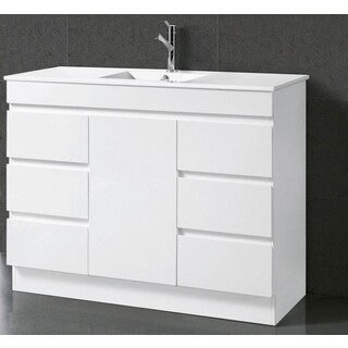 Vanity Floor Standing 2Pac White Finger Pull Cabinet Only NO Top 1200*460*910