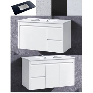 Bathroom Wall Hung Vanity & Basin Ceramic/Stone/No Top 2 Pac 900x450x500mm White