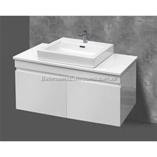 Bathroom Vanity & Ceramic Basin 2 Pac Fingerpull 900W x 460 x 600 mm Wall Hung
