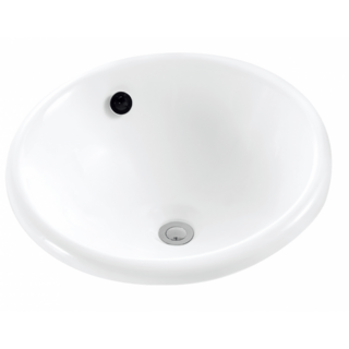 Inset Drop in Ceramic Basin Round Design Lge 400w x 400d mm with Overflow NEW