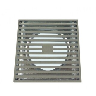 Chrome Square Slotted Floor Shower Waste Grate 123x123x118mm 100mm Outlet