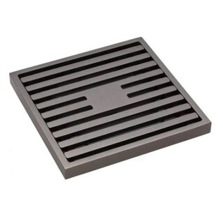 Gun Metal Brass Square Slotted Floor Shower Waste Grate 123x123x18mm 90mm Outlet