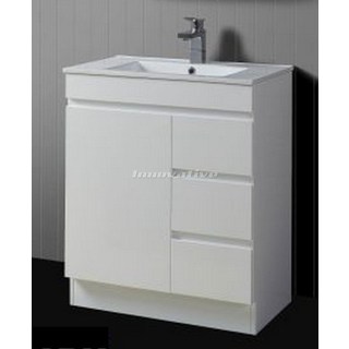Bathroom Vanity 750Wx460mm & Basin Ceramic Top 2 Pac Fingerpull