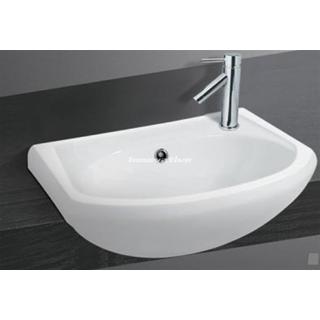 Semi Recessed Ceramic Basin Mid Sized 420w x 295d mm with Overflow NEW (062)