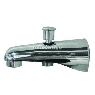 Bath Spout with Shower Diverter Curve Design, Solid Brass Chrome Finish