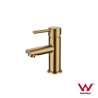 Brushed Gold Brass Lollypop Pintail Lever Fixed Bathroom Basin Mixer Tap Faucet
