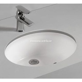 Undermount Ceramic Basin Oval Design 450w x 360d Internal mm with Overflow NEW