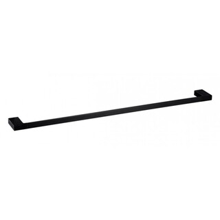 Matte Black Single Towel Rail Holder Cube Design 600x72x20mm