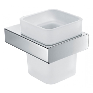  Chrome Tooth Brush Tumbler And Wall Mount Holder  Square Edge Bathroom Accessories Ser05