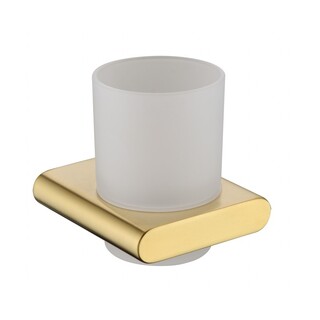 Brushed Gold Brass Single Tumbler Curve90 Square Edge Bathroom Accessories