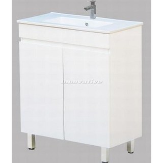 Bathroom Vanity Narrow 750Wx390mm & Basin Ceramic Top 2 Pac Fingerpull Slim Feet