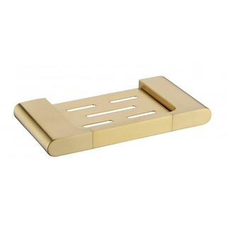 Brushed Gold Brass Soap Dish Tray Curve90 Square Edge Bathroom Accessories