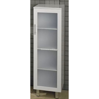 DISCONTINUED Bathroom Tall Boy Vanity Pac White Frosted Glass Door 1330x400x400m