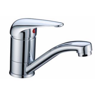 Solid Lever Brass Chrome Short Spout Swivel Kitchen Sink Mixer Tap Basin Faucet Trough