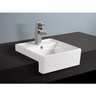 Semi Recessed Ceramic Basin Cube Design Sml 410w x 410d mm with Overflow NEW