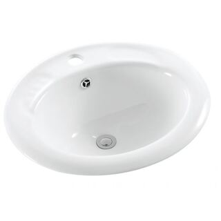 Inset Drop in Ceramic Basin Oval Design Med 470w x 420d mm with Overflow NEW (B8HD)