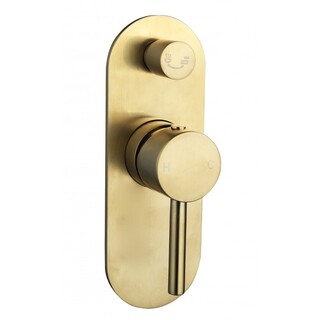 Brushed Gold Brass Lollypop Pintail Lever DIVERTOR Shower Mixer Bath Mixer Wall Mixer Oval Plate