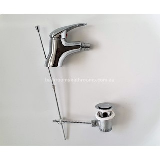 Arch Lever Brass Chrome Fixed BIDET Mixer Faucet Tapware & Plug & Waste