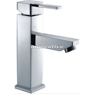 Pintail Cubic Lever Bathroom Basin Mixer Fixed Brass Chrome